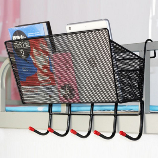 다용도 걸이형 수납바구니 침대걸이 철제바구니 기숙사 2층침대 수납, 상세페이지 참조, 1개
