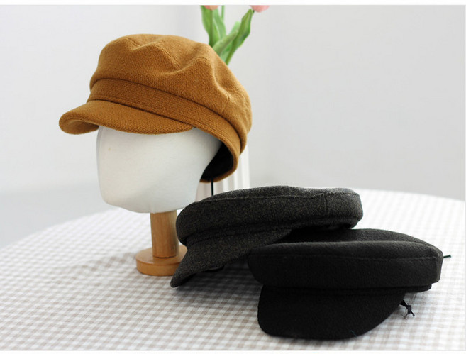 한스모자 군모 남녀공용 모직 마도로스 헌팅캡 숏챙 겨울 빵모자