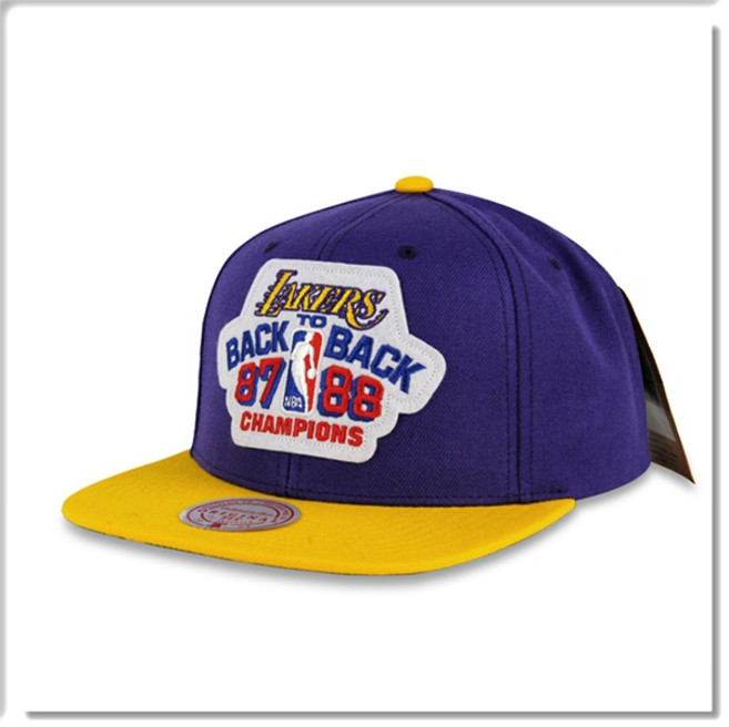 【ANGEL NEW ERA】Mitchell & Ness NBA 洛杉磯 湖人 87 88 雙冠 紀念 雙色 收藏, 1個