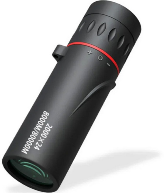 HD 2000x24 단안 망원경 줌 초점 녹색 필름 야외용 쌍안 광학 사냥 관광 범위, 2.A Black  1PCS