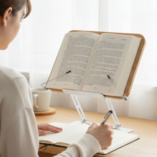 리브포스 목편한 높이조절 바른자세 집중력 독서대, 베이지