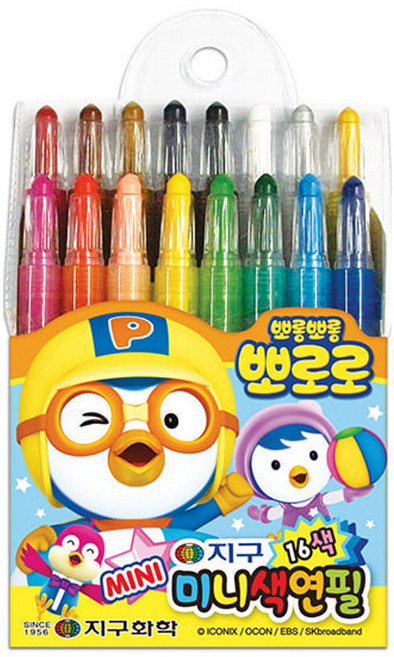지구화학 뽀로로 미니 색연필 16색 (샤프식), 단품
