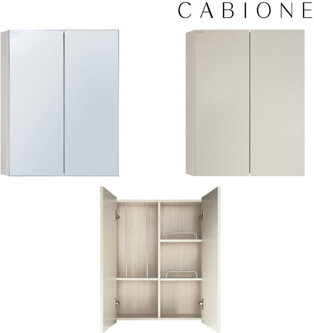 CB640 아이보리 2도어상부장 CB642 미러 2도어상부장 카비원 여닫이욕실장 수건장 화장실수납장, 1개