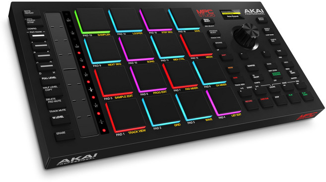 Akai Professional MIDI 컨트롤러 RGB 백라이트 풀 사이즈・벨로시티 대응・드럼 패드 16개 어사인너블・터치 스트립 컬러 액정 디스플레이 탑재 MPC 소프트웨어 부속, 1)MPC Studio, 1개