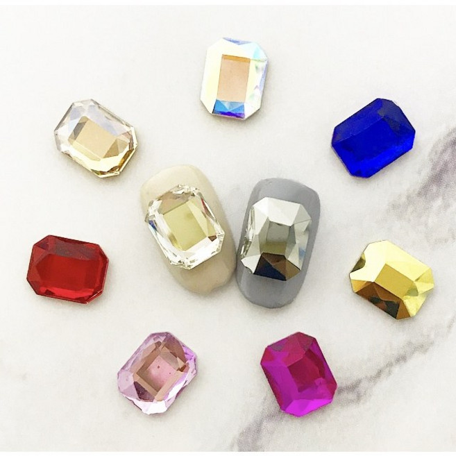 팔각 평스톤 M 8X10mm (3개입) 셀프 젤네일 파츠, 2.크리스탈AB, 3개