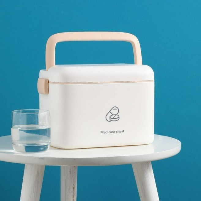 가정용 구급상자 약 구급함 세트 휴대용 약통 약보관함 보관 케이스 응급키트, 화이트, 소