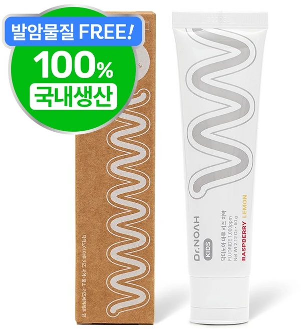 닥터노아 불소 유아 아기 치약 라즈베리 레몬향, 60g, 1개 - 쿠팡