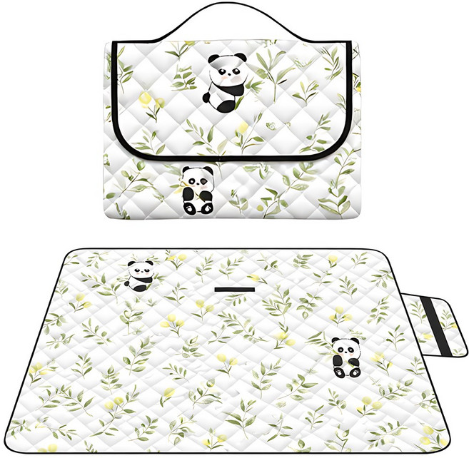 애니멀 패턴 소프트 엠보 특대형 방수 돗자리, 판다