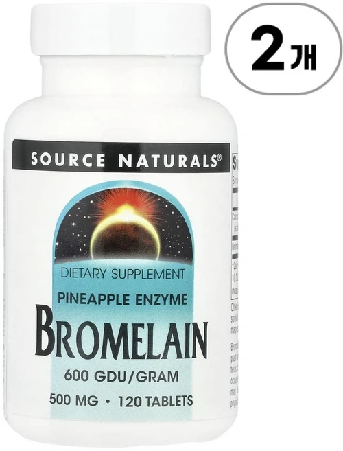 소스 네추럴스 브로멜라인 600 GDU/g Source Naturals Bromelain 600 GDU/g 120정, 2개 - 쿠팡