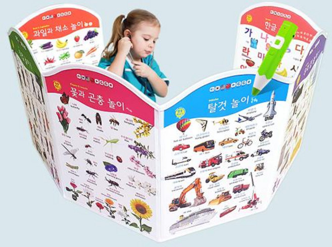 세상을 배우는 병풍 하우스(세이펜호환 유아 사물인지 병풍책 학습벽보), 1개