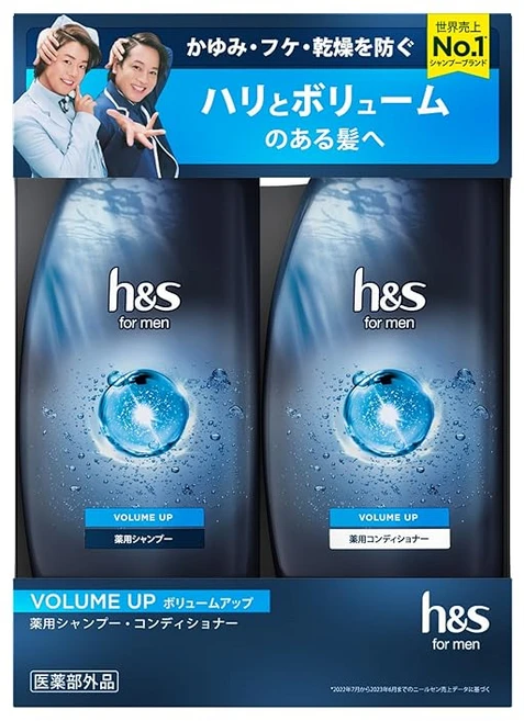 hs for men 샴푸 컨디셔너 세트 350mL+350g 펌프 볼륨업 에이치앤에스포멘, 1개 - 쿠팡