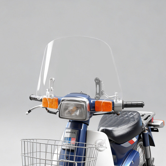 CUBLAND 슈퍼커브 윈드스크린 투명 바람막이 35cm 튜닝 50/110/125 18-26년식, 1개