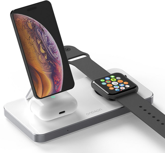 온다온 Qi2 3in1 고속 무선 충전기 맥세이프 애플 워치 거치대 23W, 1개, 블랙
