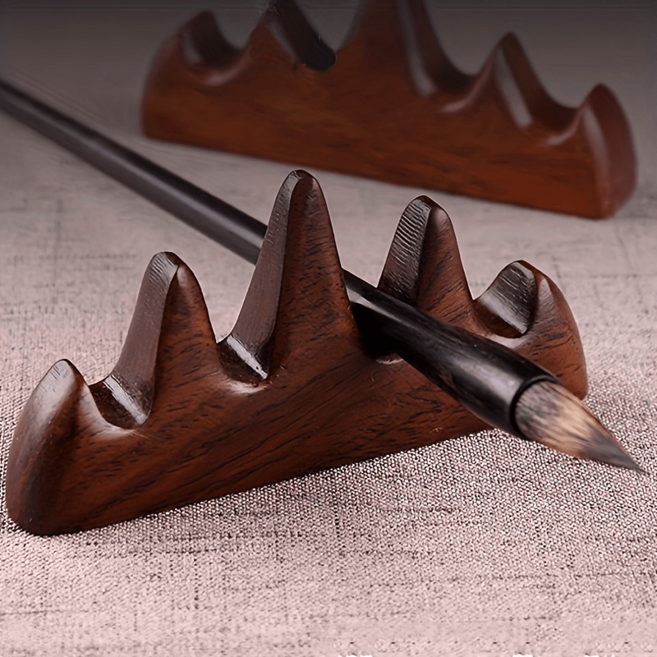 고급스러운 흑단 원목 오지산 붓받침대, 1개