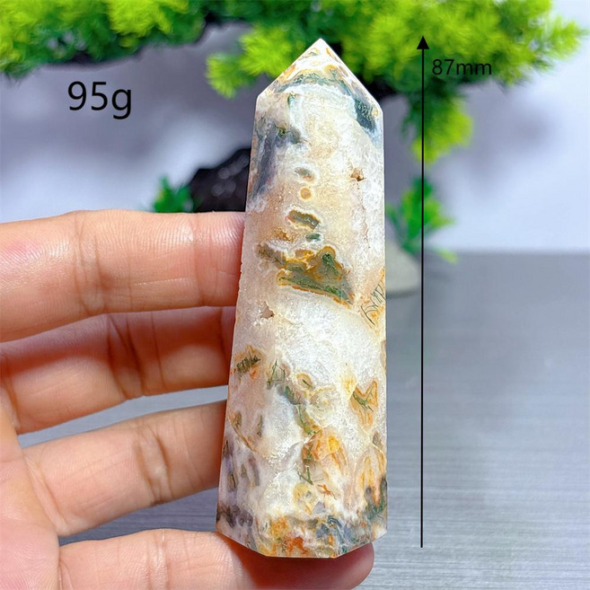 모스 아게이트 타워 천연 크리스탈 홈 장식 방 꾸미기 행운의 길조석 정원 치유 에너지 사랑 선물, [12] 11