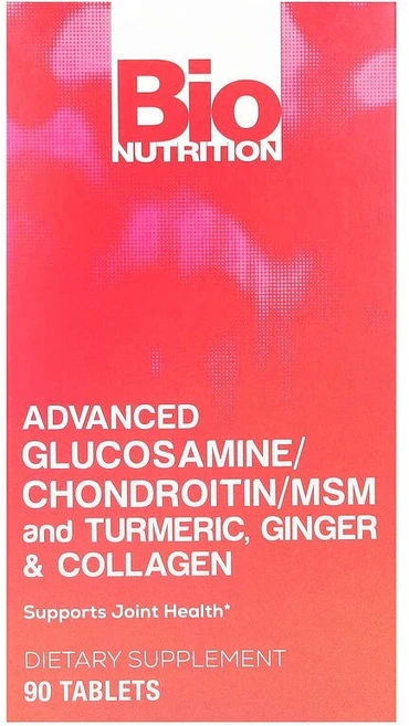 Bio Nutrition 고급 글루코사민/콘드로이틴/MSM 및 강황 생강 콜라겐 90정 Nutrition (바이오 뉴트리션), Bio Nutrition, 고급 글루코사민/콘드로이틴/, 1개 - 쿠팡