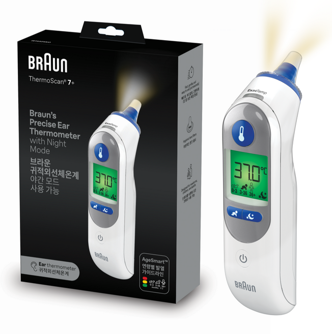 브라운체온계 정품 IRT-6525 귀체온계 +전용필터20개 건전지 세트, 1세트