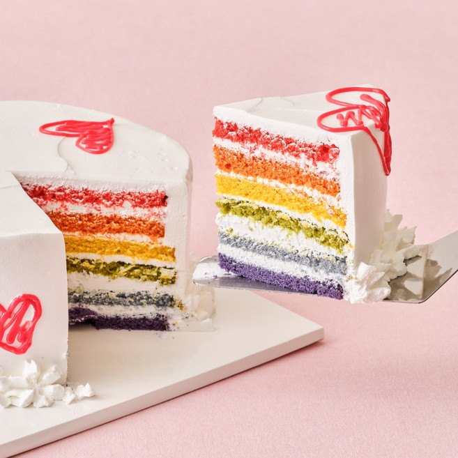 장가네제과 케이크만들기 키트 (레인보우) [노오븐 세트 레터링케이크 DIY케이크], 1세트, 2호set