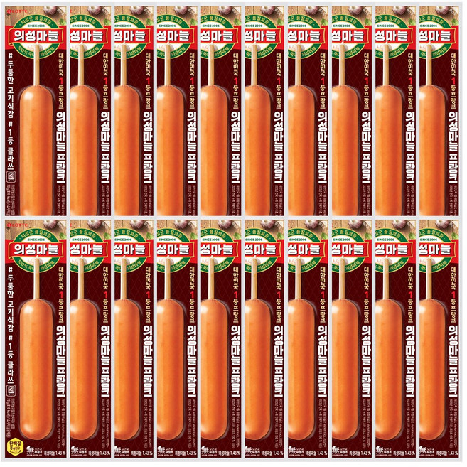 롯데햄 의성마늘 프랑크 소시지 70g, 20개