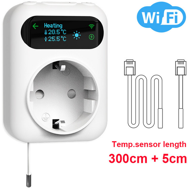 스마트 와이파이 소켓 온도조절기 보일러 선풍기 플러그 인큐베이터 투야 무선 온도 컨트롤러 가열 및 냉각 알렉사 구글 홈, 1) WiFi, WiFi, 1개