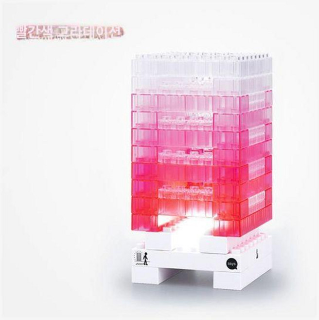 전기젠가 전기흐르는 블록쌓기 핀셋 보드게임 형광, 1개, 블록 컨셉 조명-레드 그라디언트