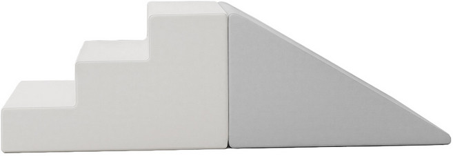 avec 아베크 아이플레이짐라이트 실내 향균 쿠션 유아 미끄럼틀 + 계단, 1세트, 크림밀크계단+모던그레이미끄럼틀