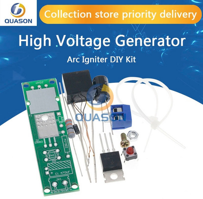 아두이노키트 프로그래밍 전자 아두이노 모듈 부품 dc3-5v diy 키트 diy 전자 생산 스위트 용 고전압 발생기 아크 점화기 라이터 키트, 1개
