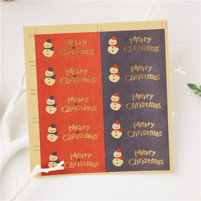 땡쓰몰 크리스마스 포장용품, 1매, 13.크리스마스 스티커/04.3종-눈사람