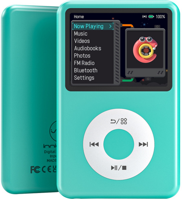 아이팟 터치 워크맨 레크르 MP3 플레이어 블루투스 스피커 및 라디오 비디오 INNIOASIS Y1 HIFI Dap 디지털 뮤직 플레이어64GB, [02] Peacock blue