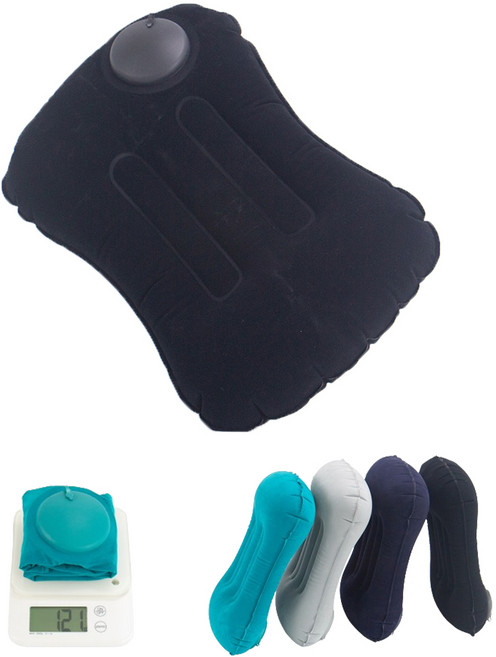 더쎈 바른자세 에어 펌프 휴대용 허리쿠션 목베개, 1개, 에어쿠션블랙