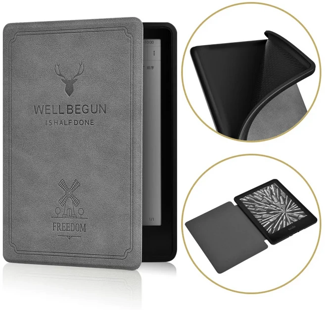 6인치 올뉴 킨들 11세대 2022년 출시 페이퍼화이트 6/5/4/3/2/1 e리더 커버 푼다용 스마트 케이스, 07 J9G29R 2019 10th, 03 Light Grey