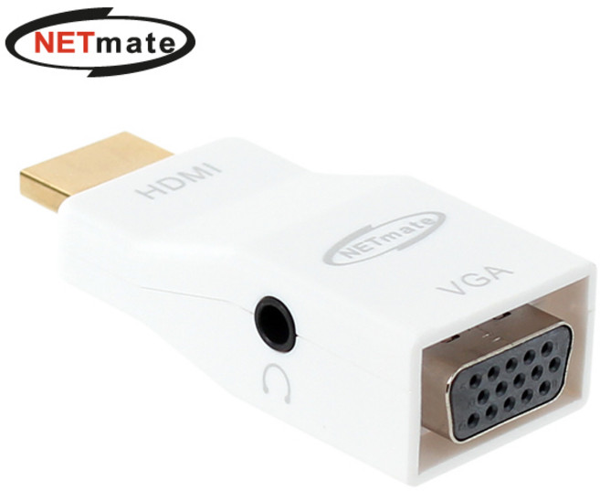 [넷메이트] NM-HV04N HDMI to VGA(RGB)+Stereo 컨버터(젠더 타입/무전원), 본상품, 1개