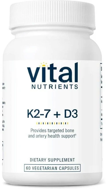 바이탈 뉴트리언츠 비타민D3 2000IU + K2-7 캡슐 Vital Nutrients Vitamin D3 + K2, 1개, 60정 - 쿠팡