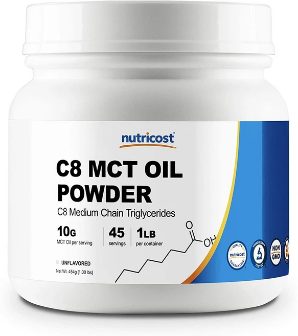 뉴트리코스트 C8 MCT 오일 파우더 언플레이버드 글루텐 프리, 454g, 1개 - 쿠팡