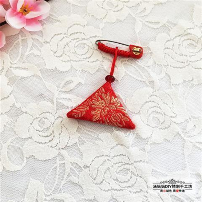 good 寸護身符袋福袋三角形嬰幼兒平安袋寶寶胎毛髮隨身空袋帶別針