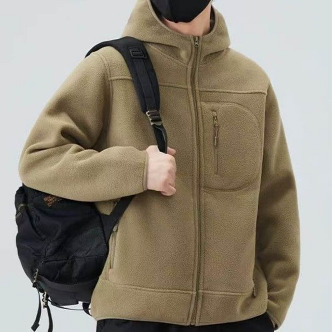 남성 후드 집업 자켓 가을 겨울 캐주얼 코디 후리스 점퍼 루즈핏 남자 양털 맨투맨 아우터 WMY