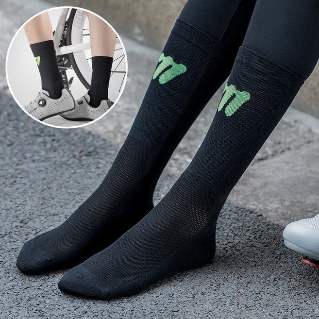 시그니처베이지 야광 반사 기능성 자전거 스포츠 양말 3pcs YPZ057, 블랙, 3개