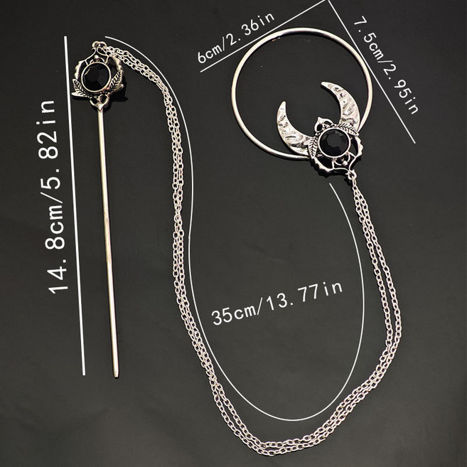 리본머리핀 여성 레트로 초승달 디자인 머리핀 헤어 액세서리 북유럽 스타일 유니크한 매력의 머리장식 데일리룩 포인트 아이템