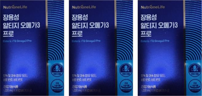 뉴트리원 장용성 알티지 오메가3 프로 30.6g, 30정, 3개