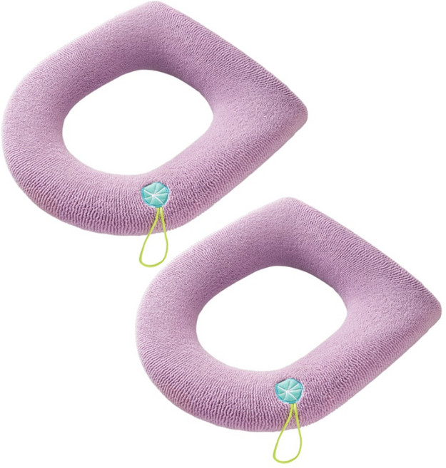 극세사 변기커버 1+1 따뜻한 변기시트 세탁가능변기시트, 2개, 퍼플