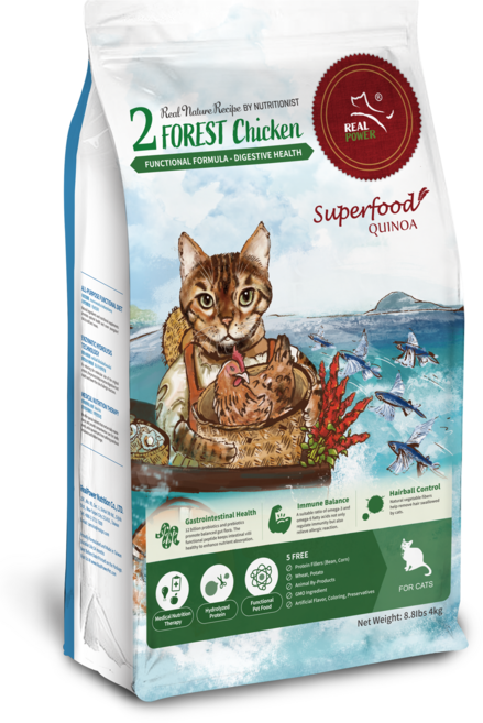 Real Power 瑞威 全齡貓飼料 亮毛 貓乾糧 貓主食, 4kg, 1個, 雞
