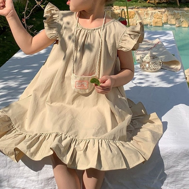 구빠방 아동 여아 러플 민소매 셔링 프릴 원피스