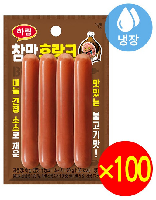 하림 참맛 후랑크, 70g, 100개