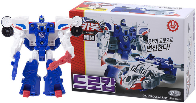 헬로카봇 미니 드로캅 로봇장난감, 혼합색상, 1개