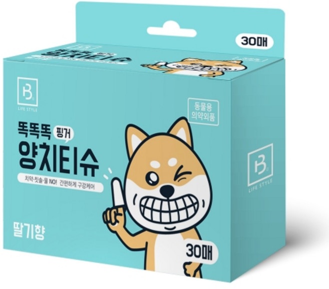 브리더랩 똑똑똑 핑거 양치티슈 30개입, 1개