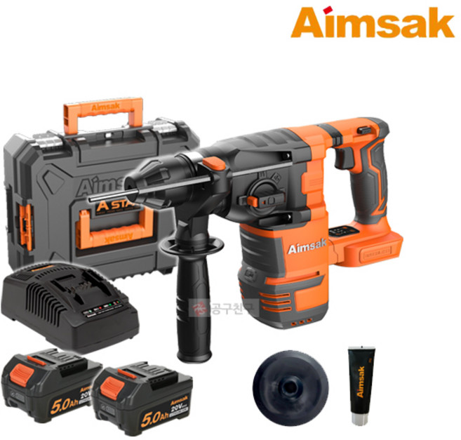 아임삭 BL18RH28V 충전 로터리 해머드릴 20V MAX 5.0Ah 배터리 2팩 SDS-PLUS 집진기 호환 로타리 함마 햄머, 1개