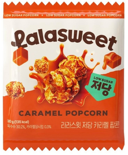 라라스윗 저당 카라멜 팝콘, 1개, 30g