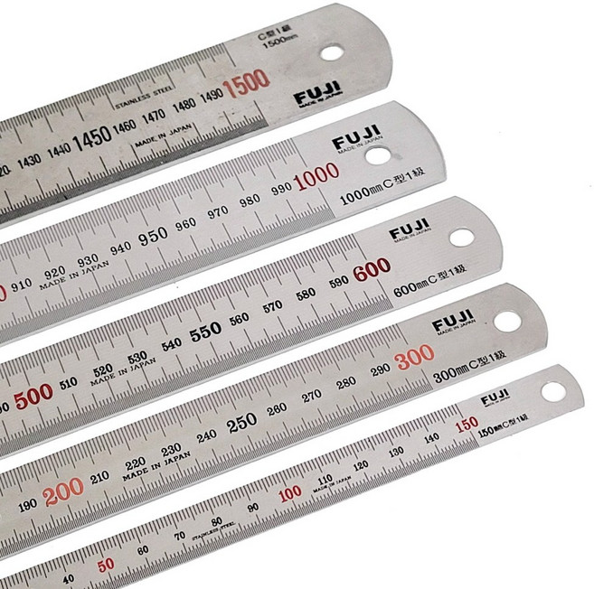 일본산 FUJI 600mm 직자 Steel Scale 철자 C형 1급 쇠자, 1개