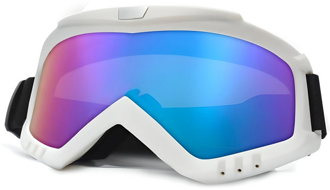 스포츠 겨울 스노우 보드 방풍 고글 바이크 수상스키 워터쇼 안경, 흰색무지개, 1개