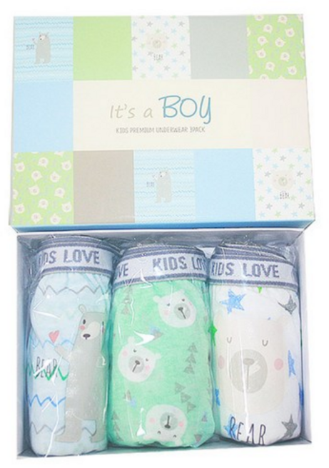 남아용 밴드삼각팬티 3종세트 밴드603 베어